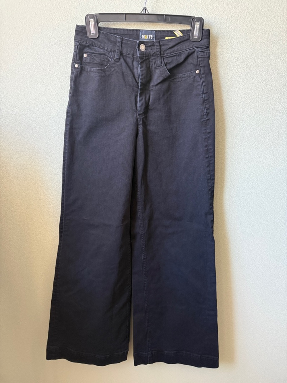 Maeve Black Wide-Leg Denim Pants 26t